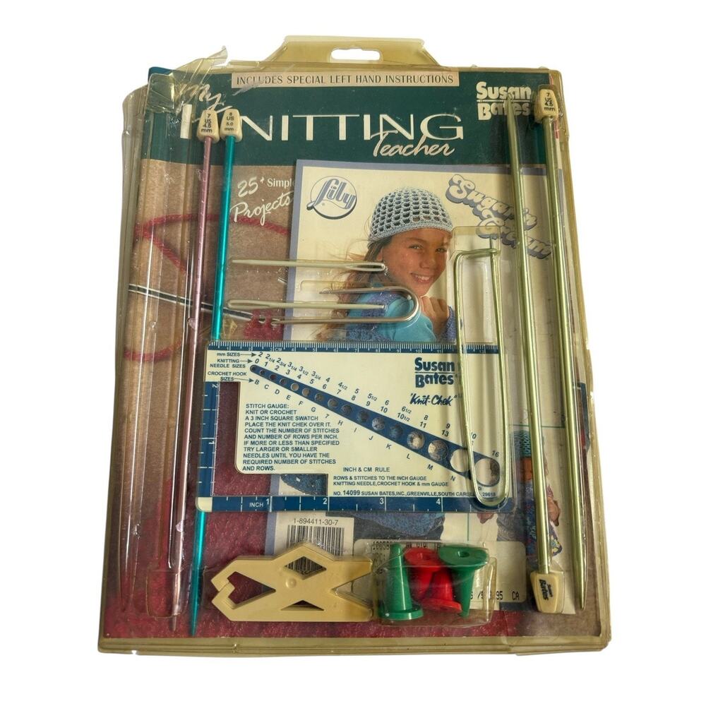 Vintage Susan Bates My Knitting Teacher Kit Open *Missing Pieces*